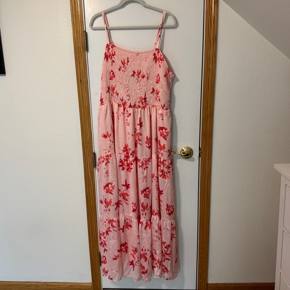 Lane Bryant Pink and Red Floral maxi NWT